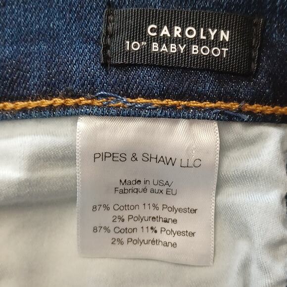 Veronica Beard Carolyn 10" Baby Boot Size 25 Dark Sea Fray Crop Blue Jeans NEW - Picture 9 of 11